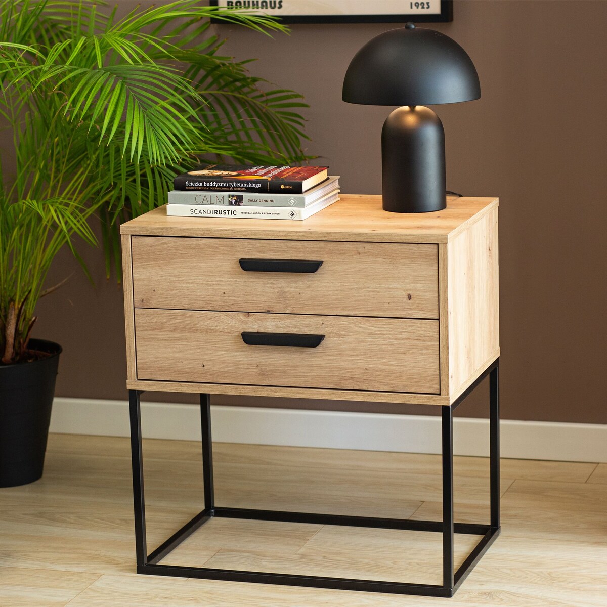 Konsimo RECTUS Zestaw stolików nocnych 2szt.w kolorze dębu artisan