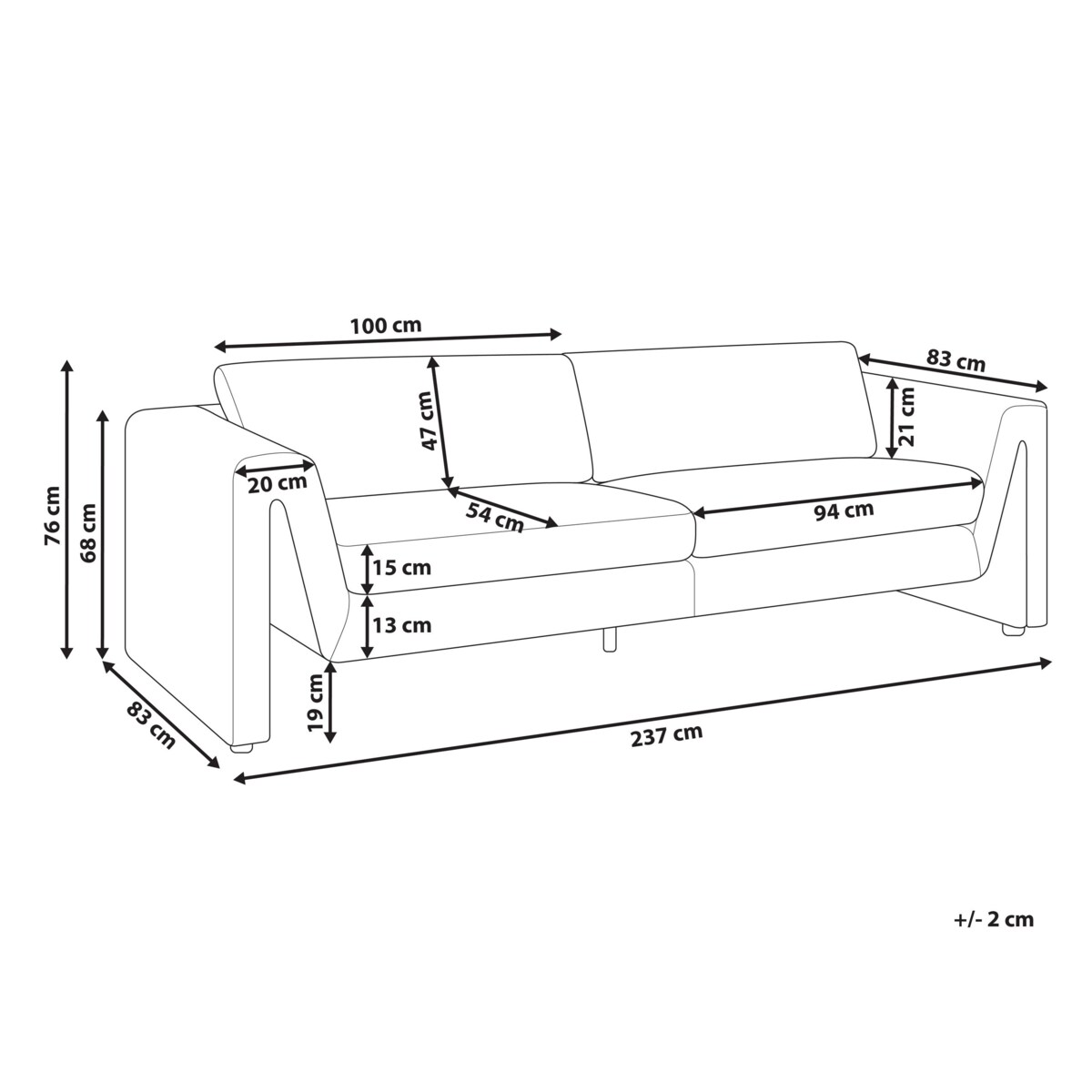 Sofa welurowa jasnobeżowa MAUNU
