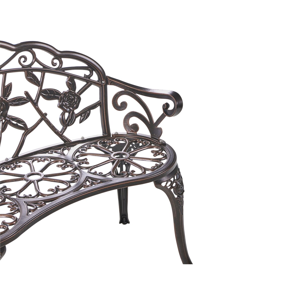 Ławka ogrodowa PIURA 88 cm Metal Ciemnobrązowy