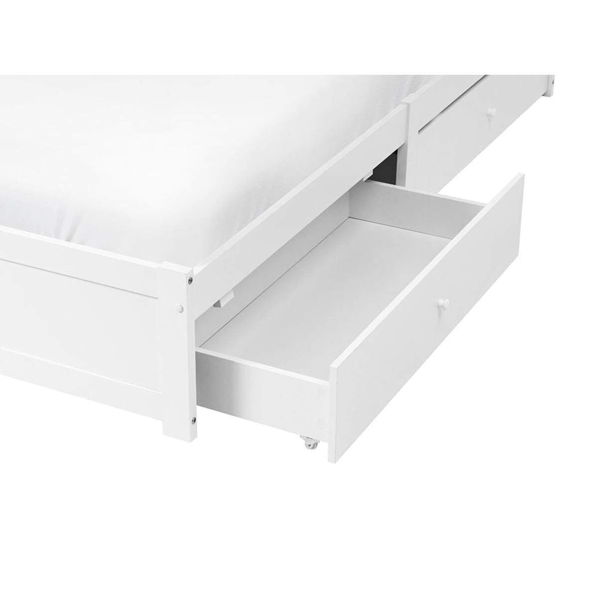 Łóżko z szufladami bez zagłówka BRUX 160 x 200 cm Biały