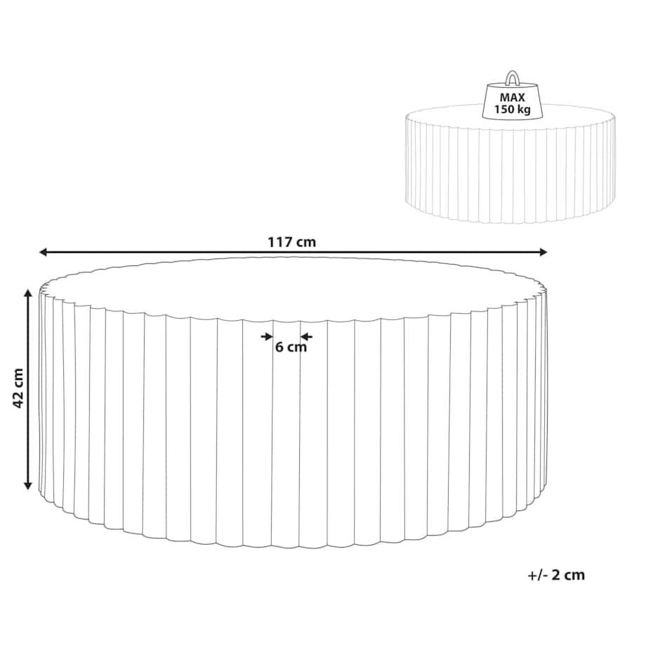 Stolik kawowy POZZA 117 cm 117 cm Biały