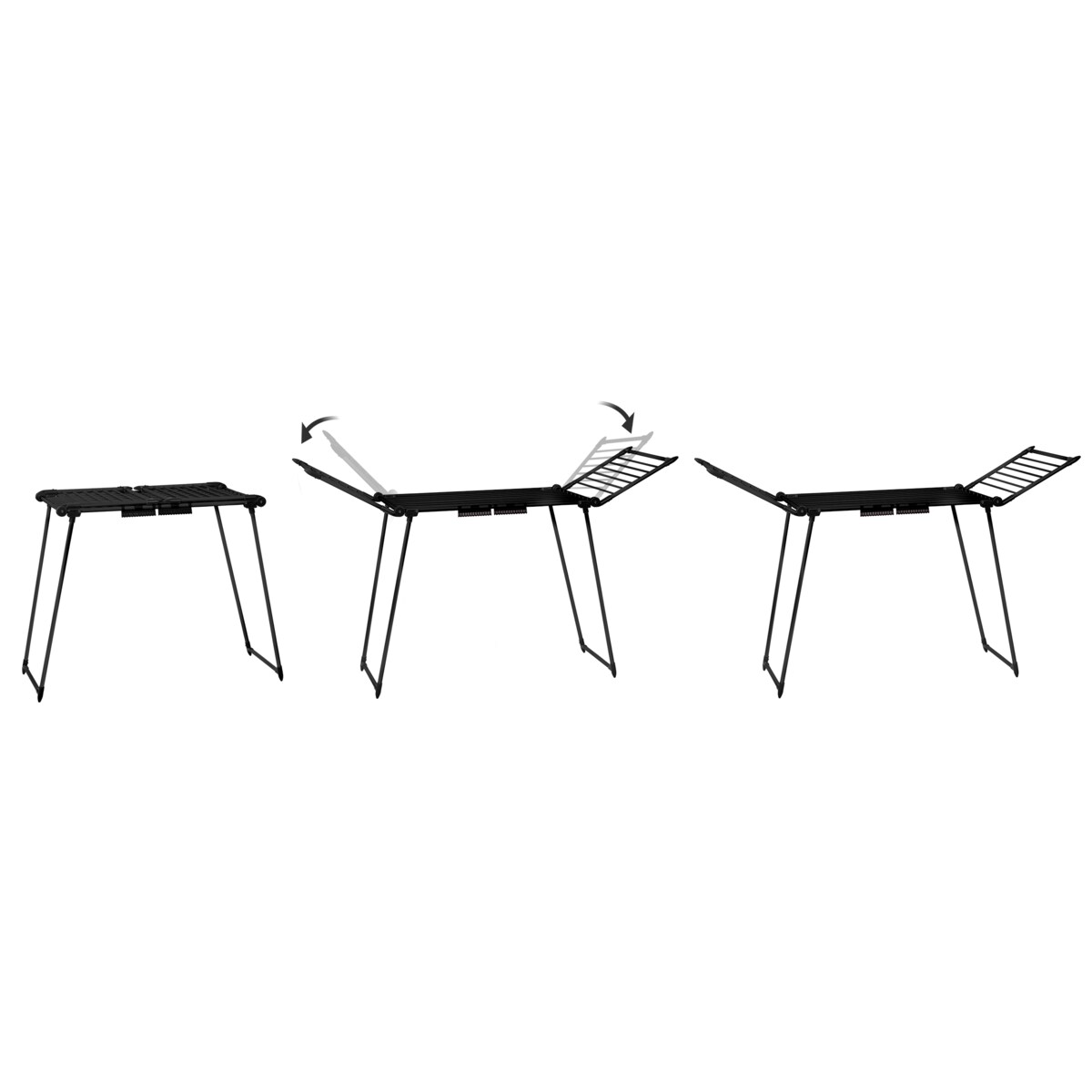 Suszarka na pranie rozkładana teleskopowa stojąca 27m Massido Lydia czarna