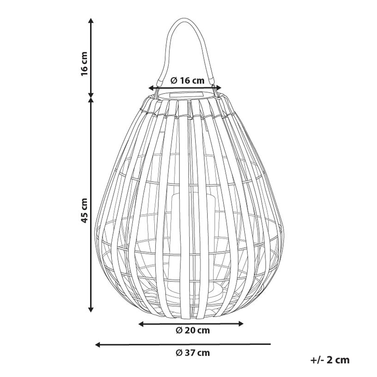 Lampion solarny LUFUPA 61 cm Ciemnobrązowy