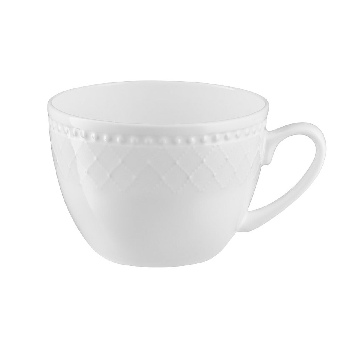VILLA ITALIA Filiżanka porcelanowa 250 ml ze spodkiem ROMA white