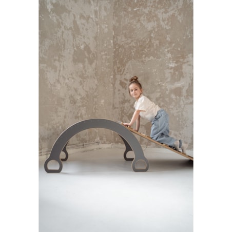 DUŻY bujak montessori + DUŻA zjeżdżalnia DRABINKA - szary