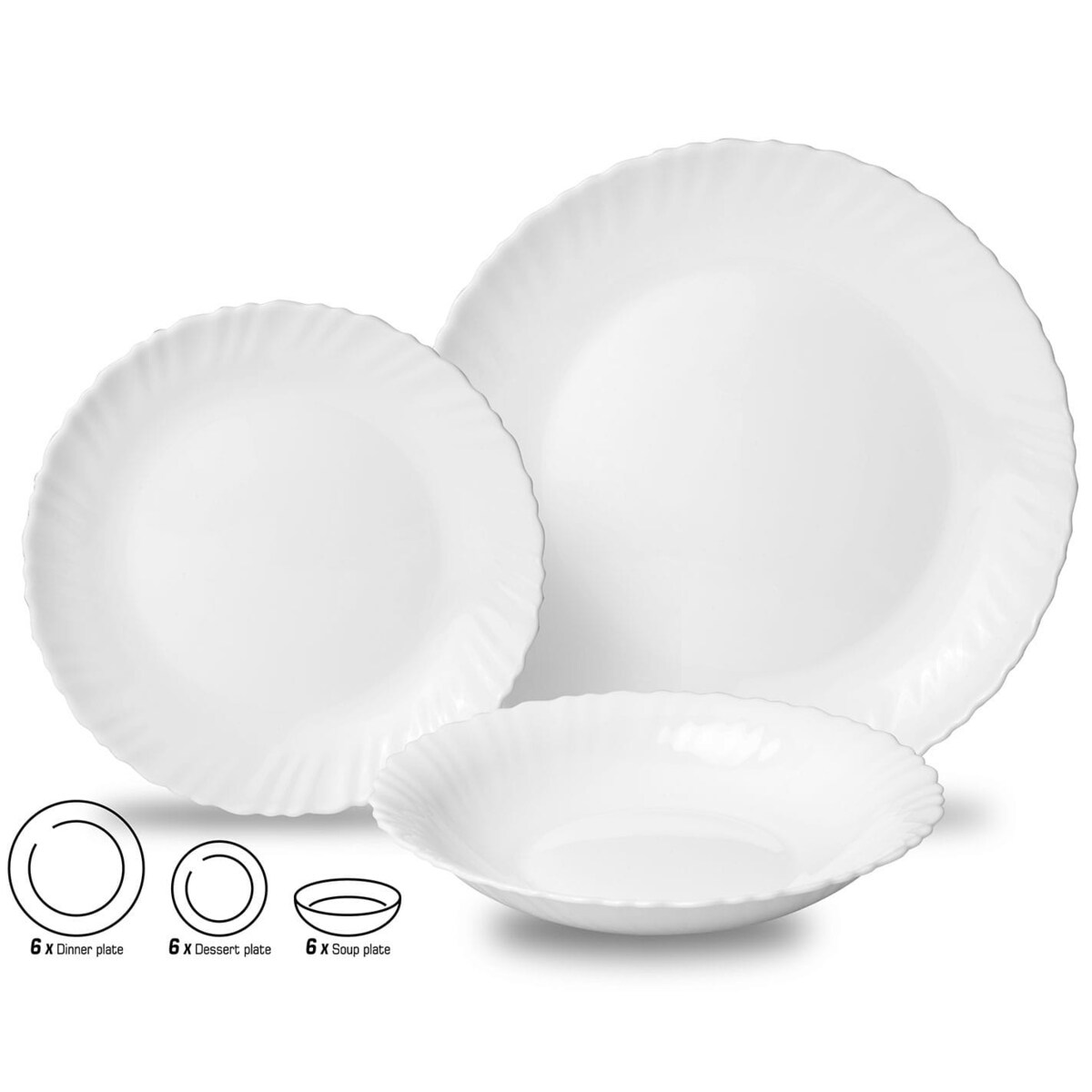 Zastawa stołowa Serwis Komplet talerzy 18 elementów na 6 osób KINGHOFF