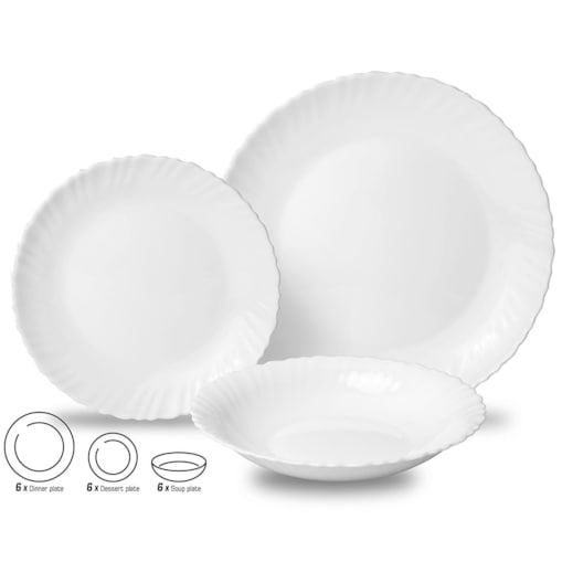 Zastawa stołowa Serwis Komplet talerzy 18 elementów na 6 osób KINGHOFF