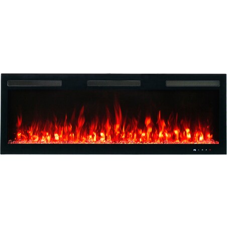 Kominek elektryczny AFLAMO Majestic 107 PRO - ścienny i do zabudowy - 107x45x12 cm - kominek LED z funkcją grzania 750/1500 W