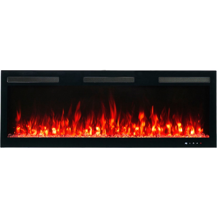 Kominek elektryczny AFLAMO Majestic 107 PRO - ścienny i do zabudowy - 107x45x12 cm - kominek LED z funkcją grzania 750/1500 W