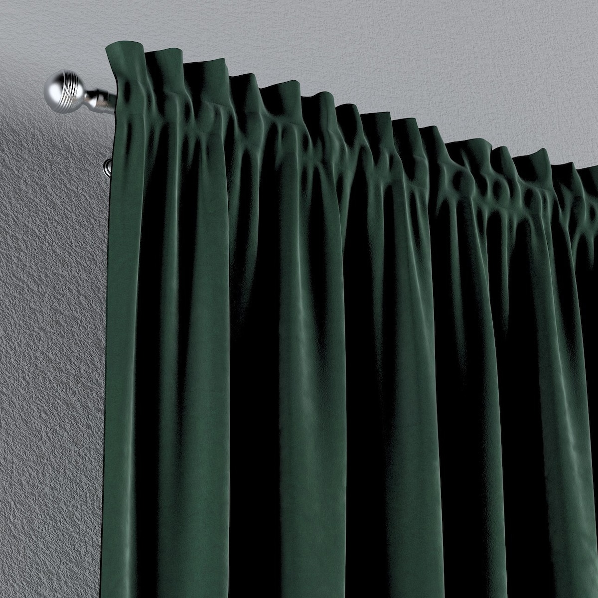 Zasłona na kanale z grzywką 1 szt. 130x245 ciemny zielony
