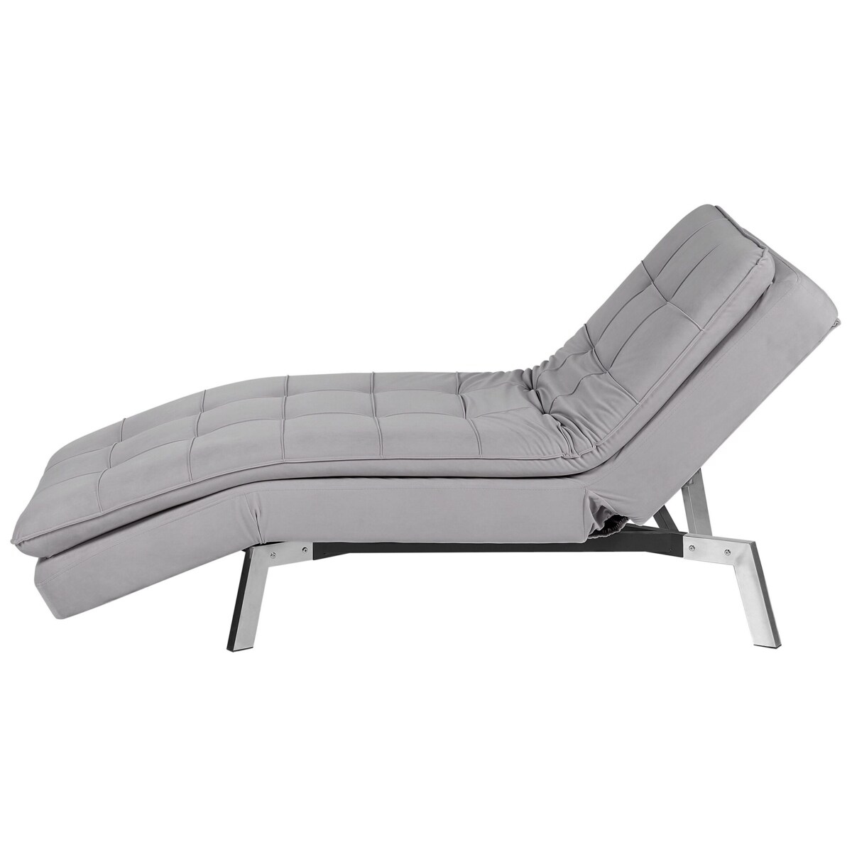 Szezlong welurowy rozkładany jasnoszary LOIRET