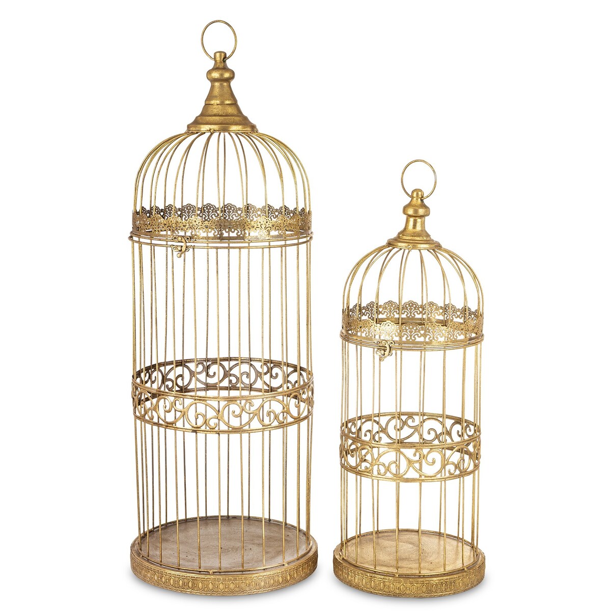 Klatka dekoracyjna metalowa 2 sztuki złote