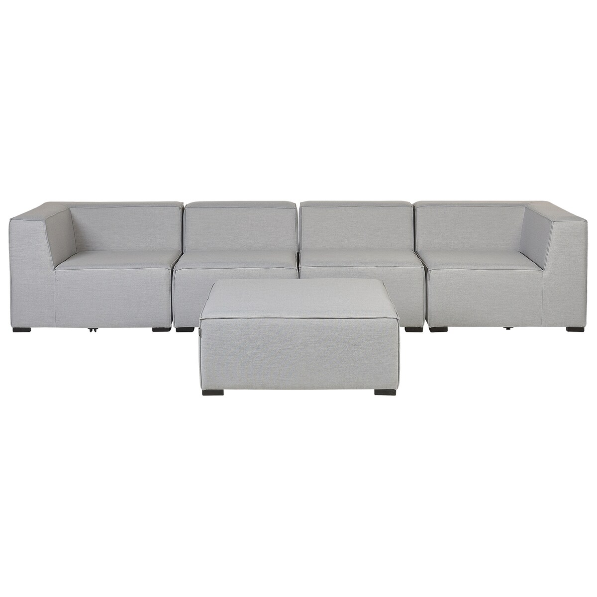 Sofa ogrodowa z otomaną dla 4 osób AREZZO Jasnoszary Modułowy