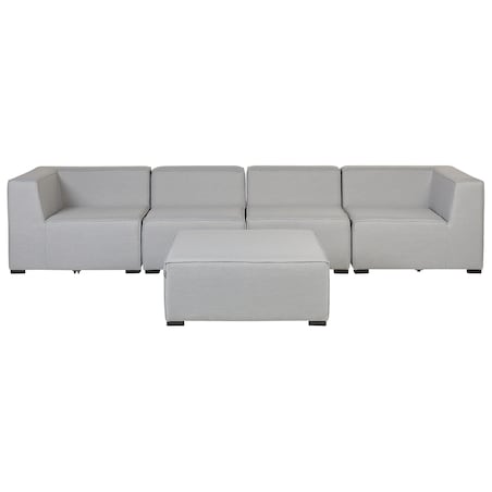 Sofa ogrodowa z otomaną dla 4 osób AREZZO Jasnoszary Modułowy