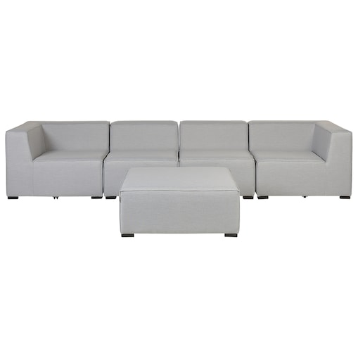 Sofa ogrodowa z otomaną dla 4 osób AREZZO Jasnoszary Modułowy