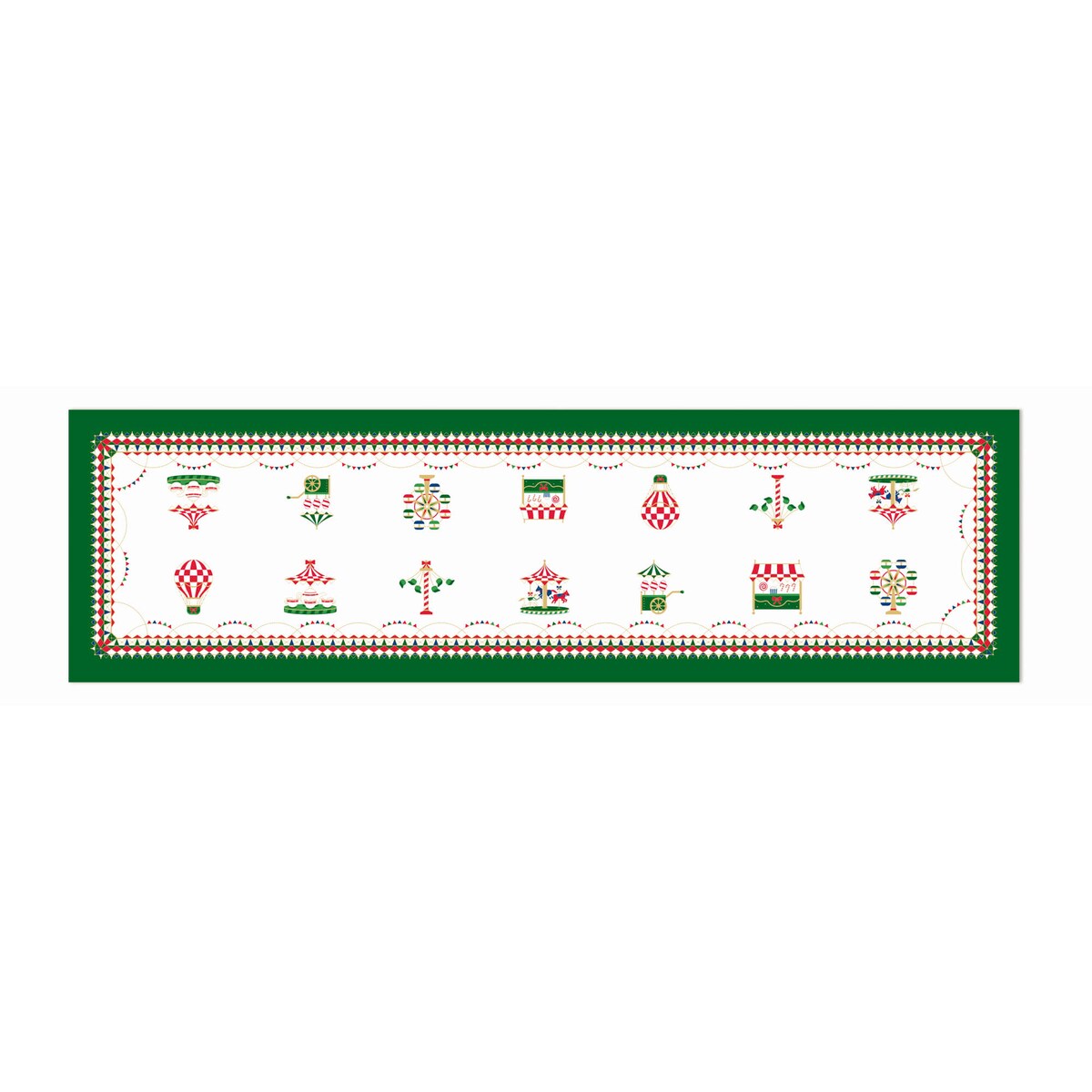 Bieżnik Xmas Carousel - Biały, 150 x 43 cm