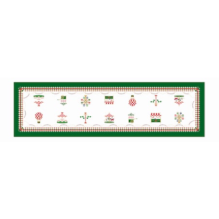 Bieżnik Xmas Carousel - Biały, 150 x 43 cm