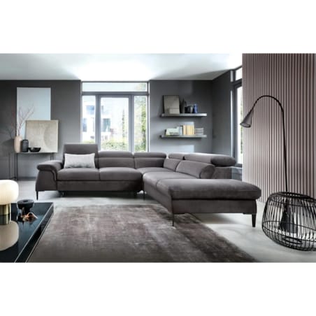 Narożnik z funkcją spania SIMON L ciemny szary prawy/lewy