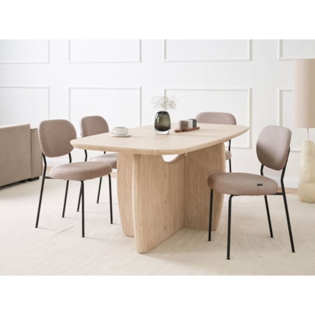 Stół do jadalni TRAVERS Efekt trawertynu 180 cm 90 cm