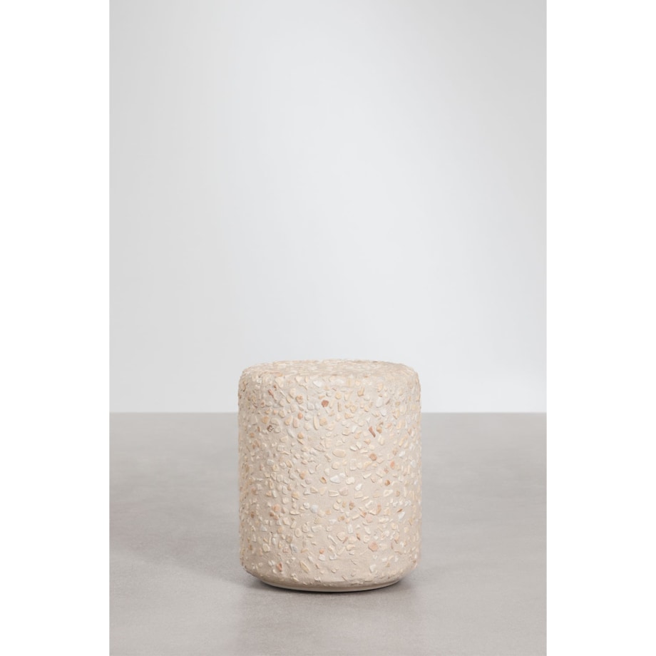 Stolik pomocniczy, boczny, Ø35 cm z betonu, Elyndra,