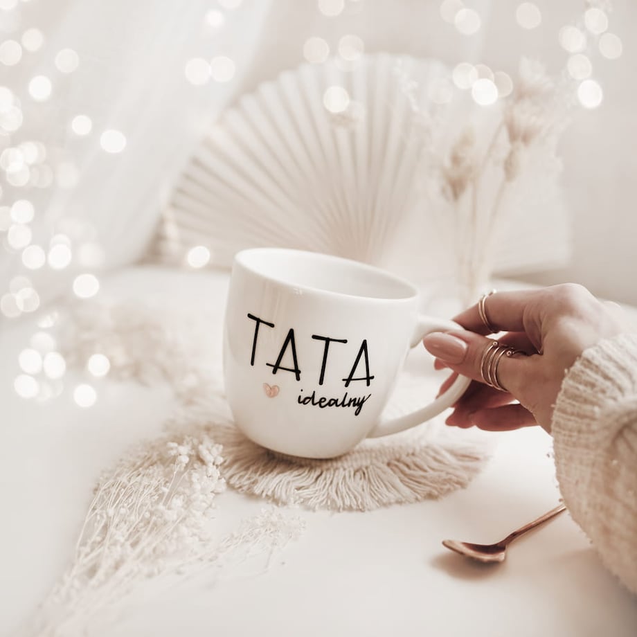 Kubek 300 ml - Tata idealny ZŁOTE SERCE