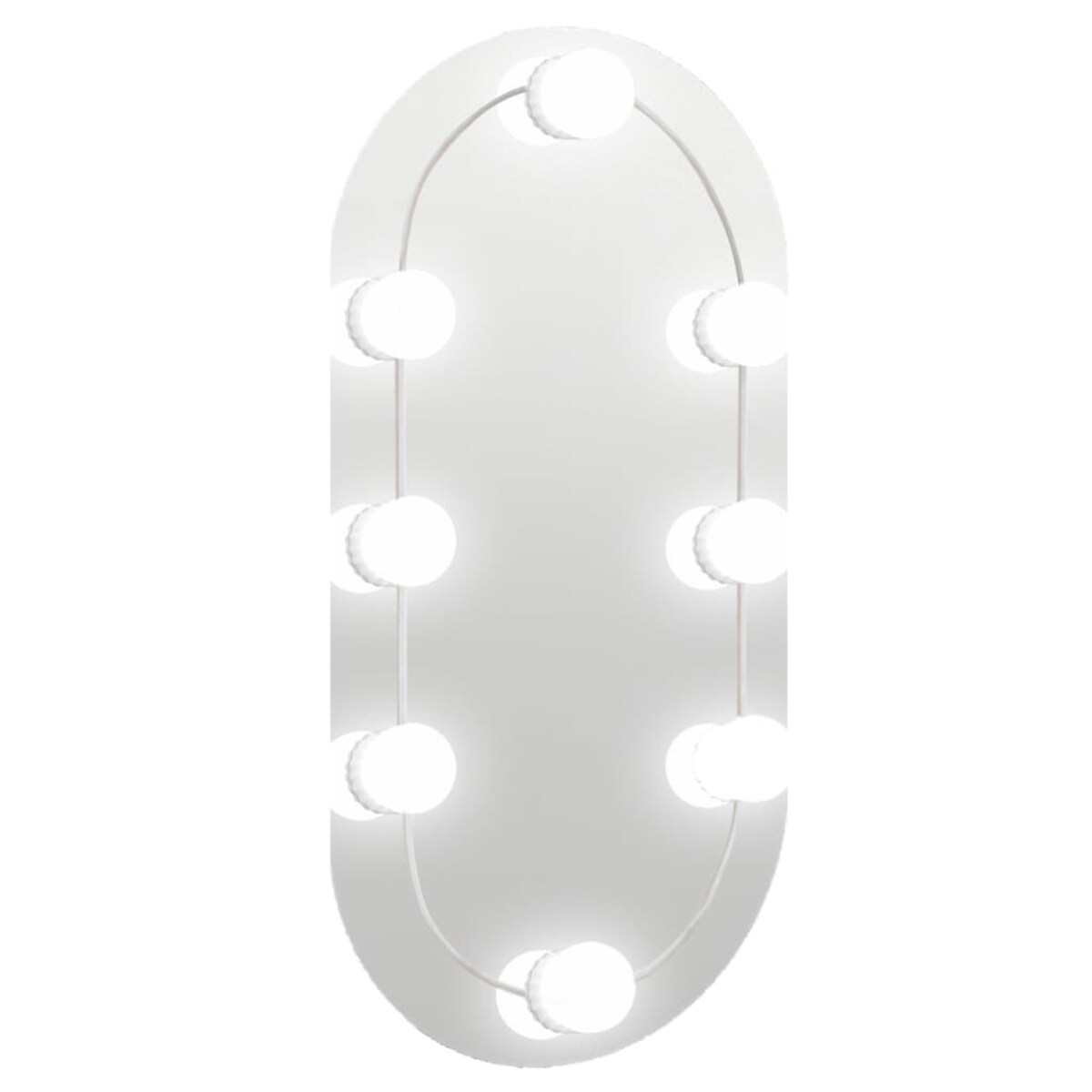 vidaXL Lustro z lampami LED, 40x20 cm, szklane, owalne