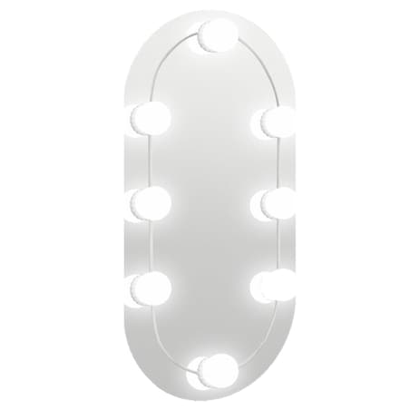 vidaXL Lustro z lampami LED, 40x20 cm, szklane, owalne
