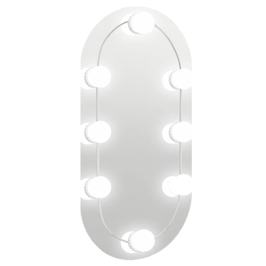 vidaXL Lustro z lampami LED, 40x20 cm, szklane, owalne