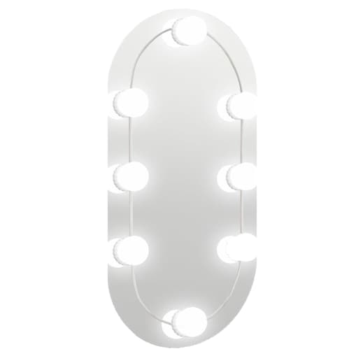 vidaXL Lustro z lampami LED, 40x20 cm, szklane, owalne