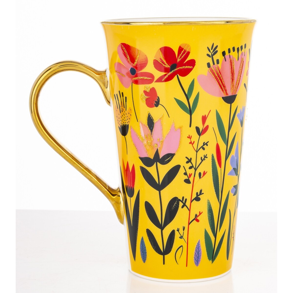 Kubek porcelanowy 700 ml BLUMEN-I 17x15x10 cm żółty