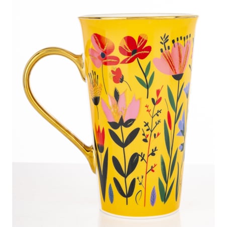 Kubek porcelanowy 700 ml BLUMEN-I 17x15x10 cm żółty