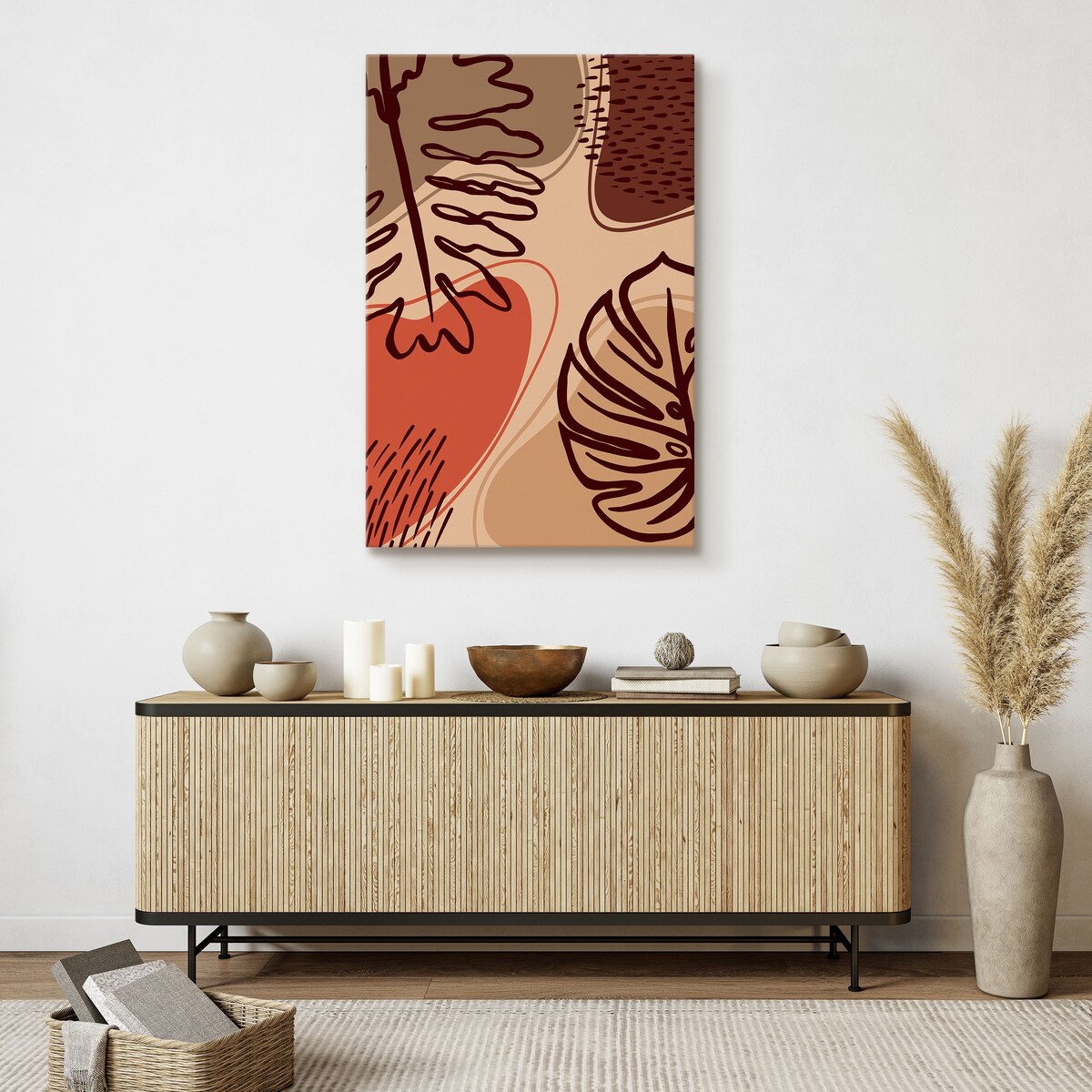 Obraz Abstrakcyjne Liście Monstera Egzotyczne 80x120cm