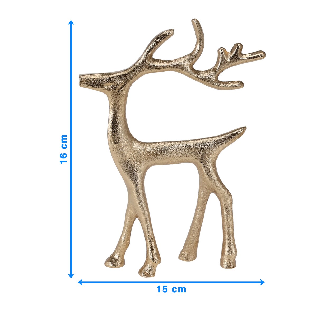 Renifer Figurka Świąteczna Stojąca Dekoracja Ozdoba Złoty 15X16 Cm