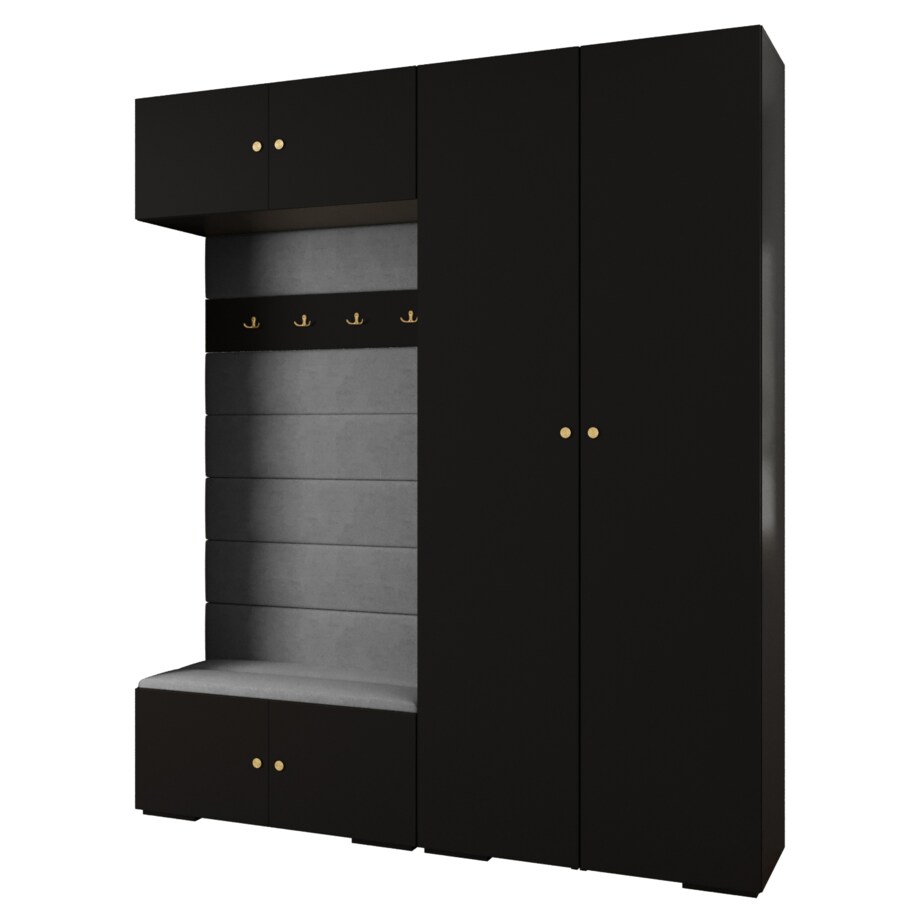 Garderoba do przedpokoju INOVA 2 Z18 czarny+złoty+manila16