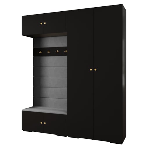 Garderoba do przedpokoju INOVA 2 Z18 czarny+złoty+manila16