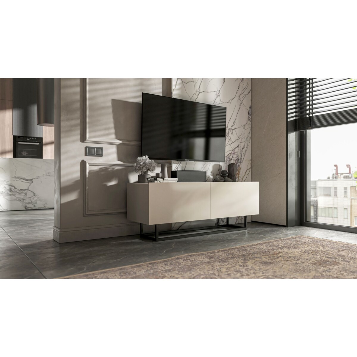 Szafka RTV Loft Industrialna Komoda RTV Kaszmir MAT 120 cm