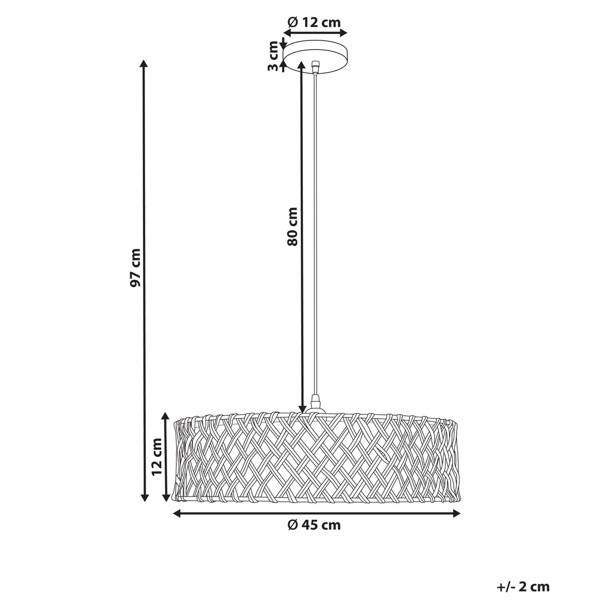 Lampa wisząca BLONDIN Papierowa plecionka Naturalny