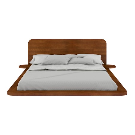 Łóżko lewitujące bukowe JAPANDIC / 160x200, kolor orzech