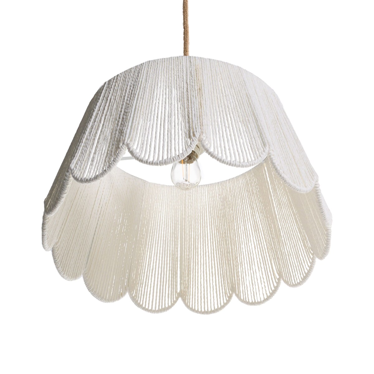 Lampa wisząca SEBAKWE Papierowa plecionka Jasnobeżowy