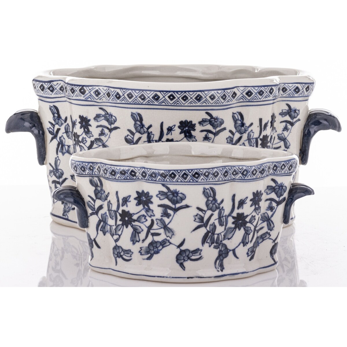 Osłonka 2 szt. ceramiczna 14,5x32x22 i 9,5x21x14 cm GHARA-VI podłużne