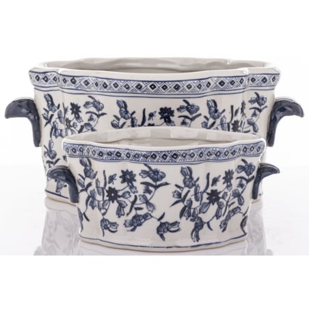 Osłonka 2 szt. ceramiczna 14,5x32x22 i 9,5x21x14 cm GHARA-VI podłużne