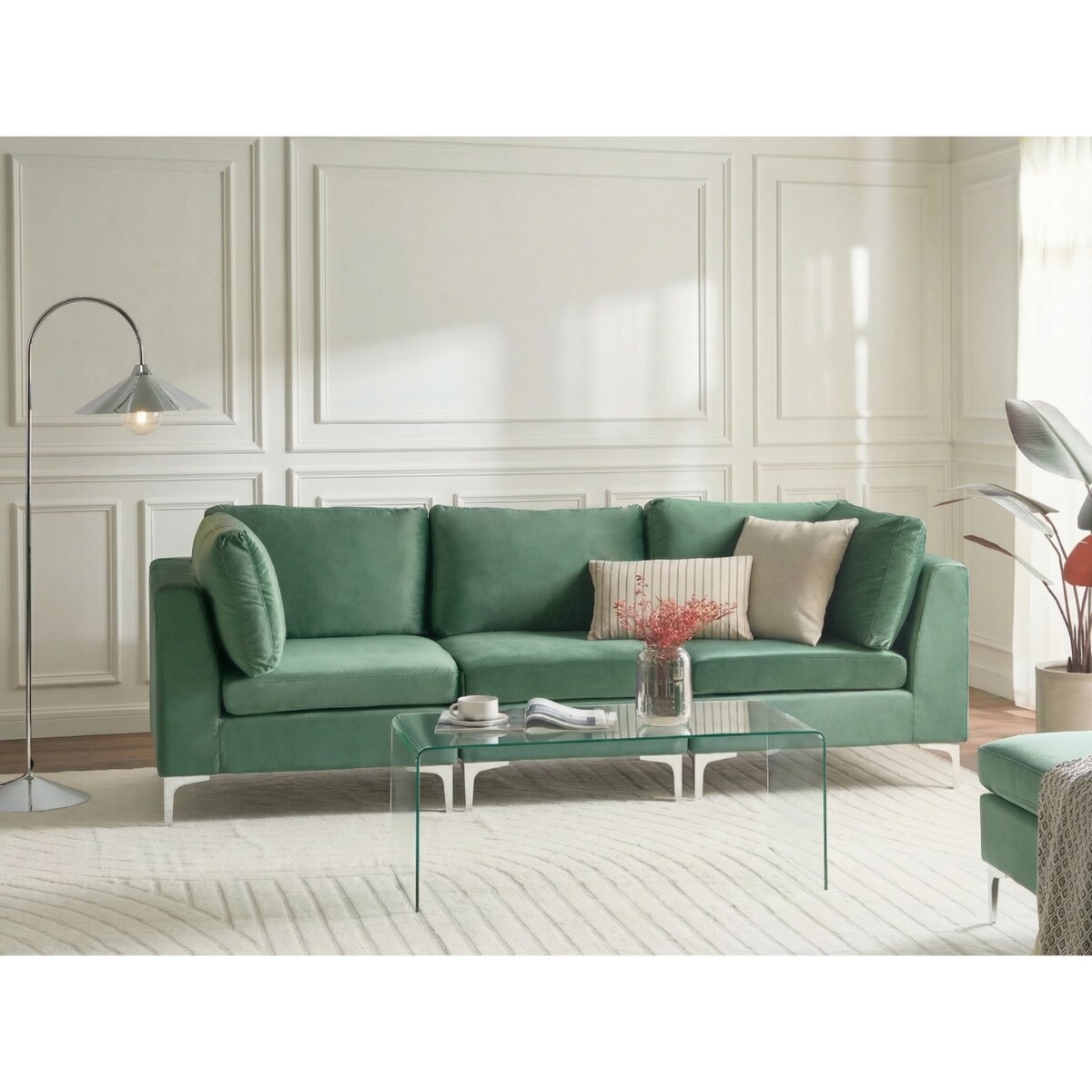 EVJA dla 3 osób Sofa modułowa Zielony Welur