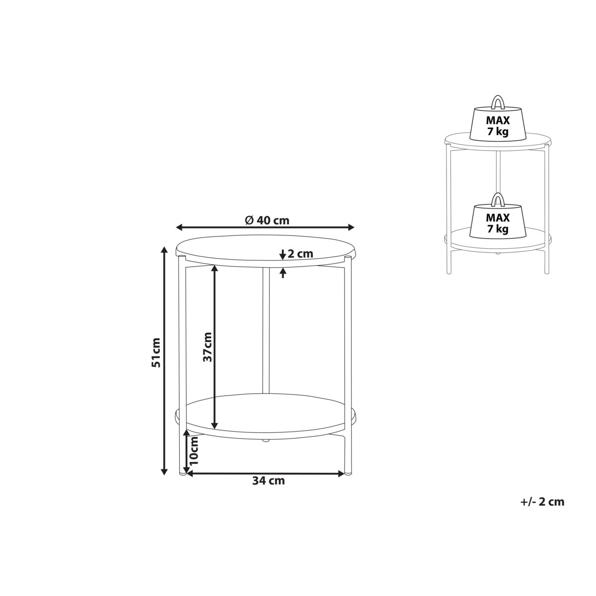 Stolik pomocniczy REVA Biały marmur