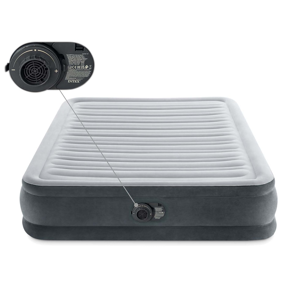 Materac dmuchany welur duży wbudowana pompka Intex 67768ND