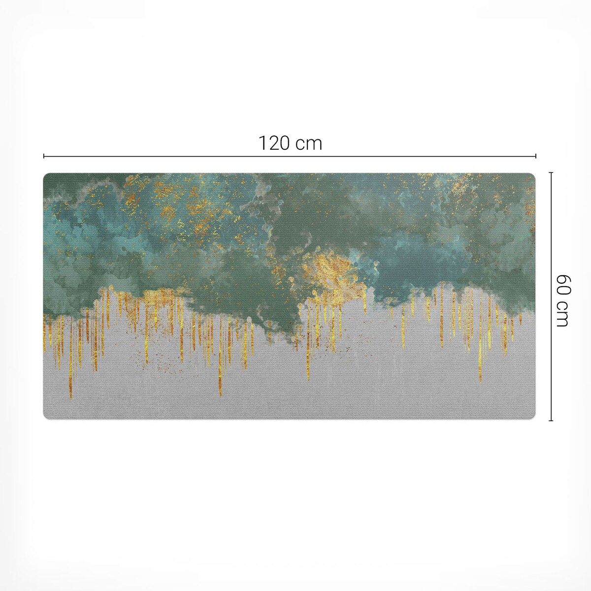 Zielona mata na biurko Abstrakcyjne smugi, 120x60 cm