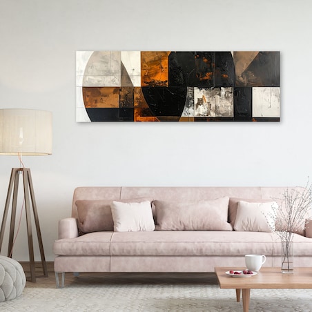 Obraz do salonu sypialni biura kuchni, Abstrakcja koła kształty brązowy szary