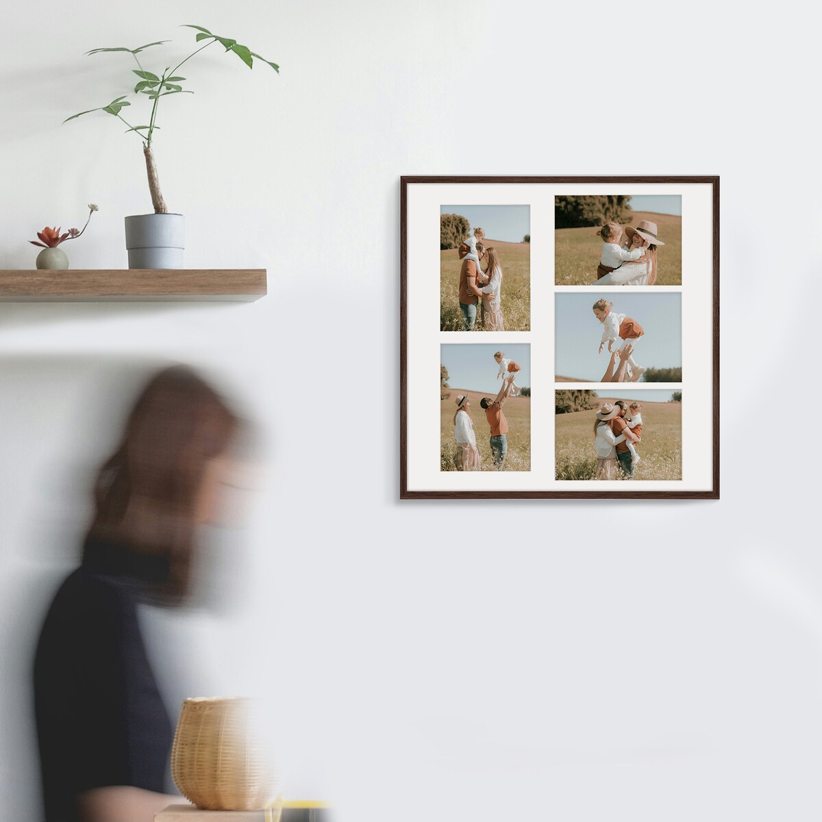 Ramka na zdjęcia 5x 15x21 cm brązowa galeria na 5 zdjęć multirama collage 50x50 cm FRAMAI