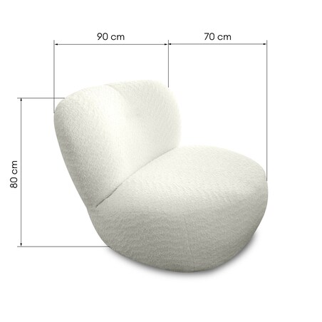Fotel obrotowy 80x90x70 cm MARILIN kremowy