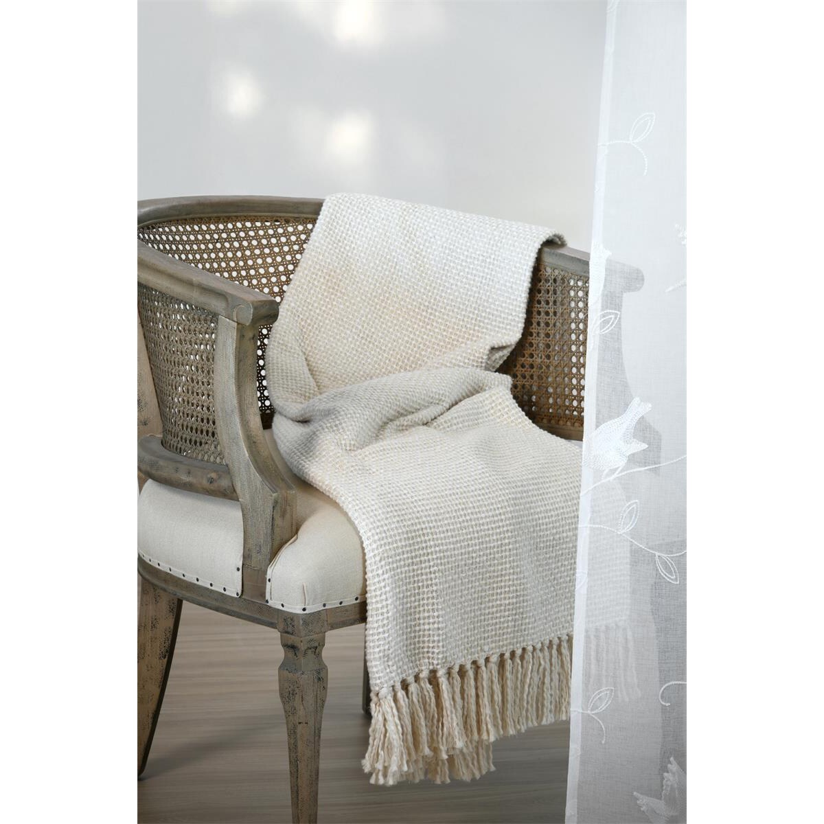 Koc bawełniany, pleciony, SCARLETT, 125 x 150 cm