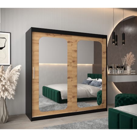 Szafa przesuwna Garderoba PROMO T3 200 czarny/artisan